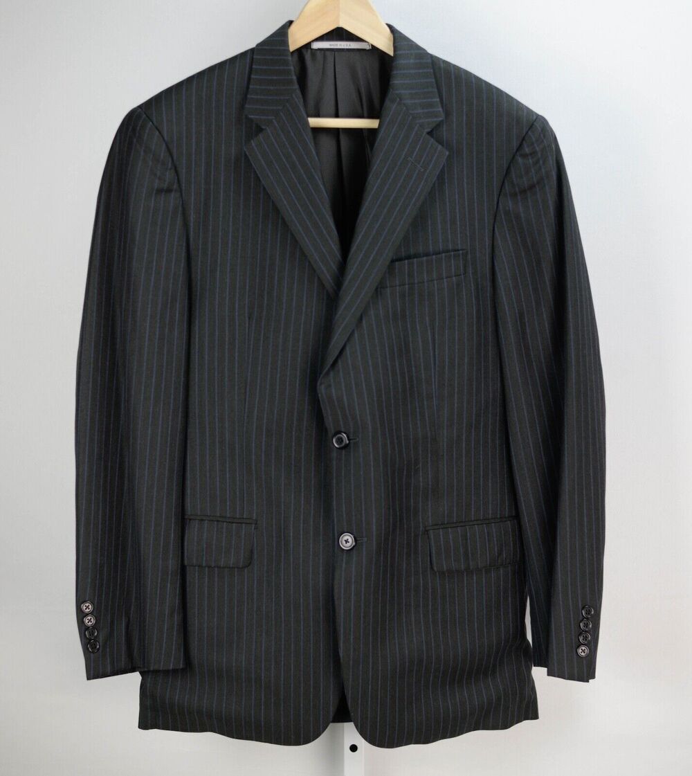 Hickey Freeman Nordstrom 2 Btn Charcoal Pinstripe Blazer Sport Coat Jacket 40R